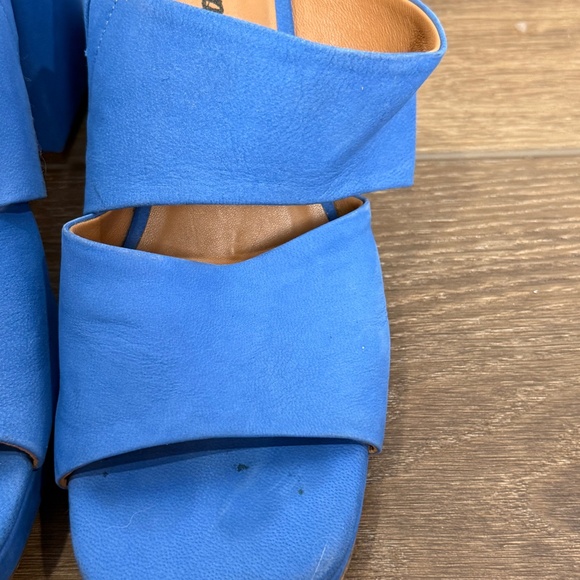 Free People Women's Suede Love is Everywhere Platform Block Heeled Sandals Blue - Picture 5 of 11